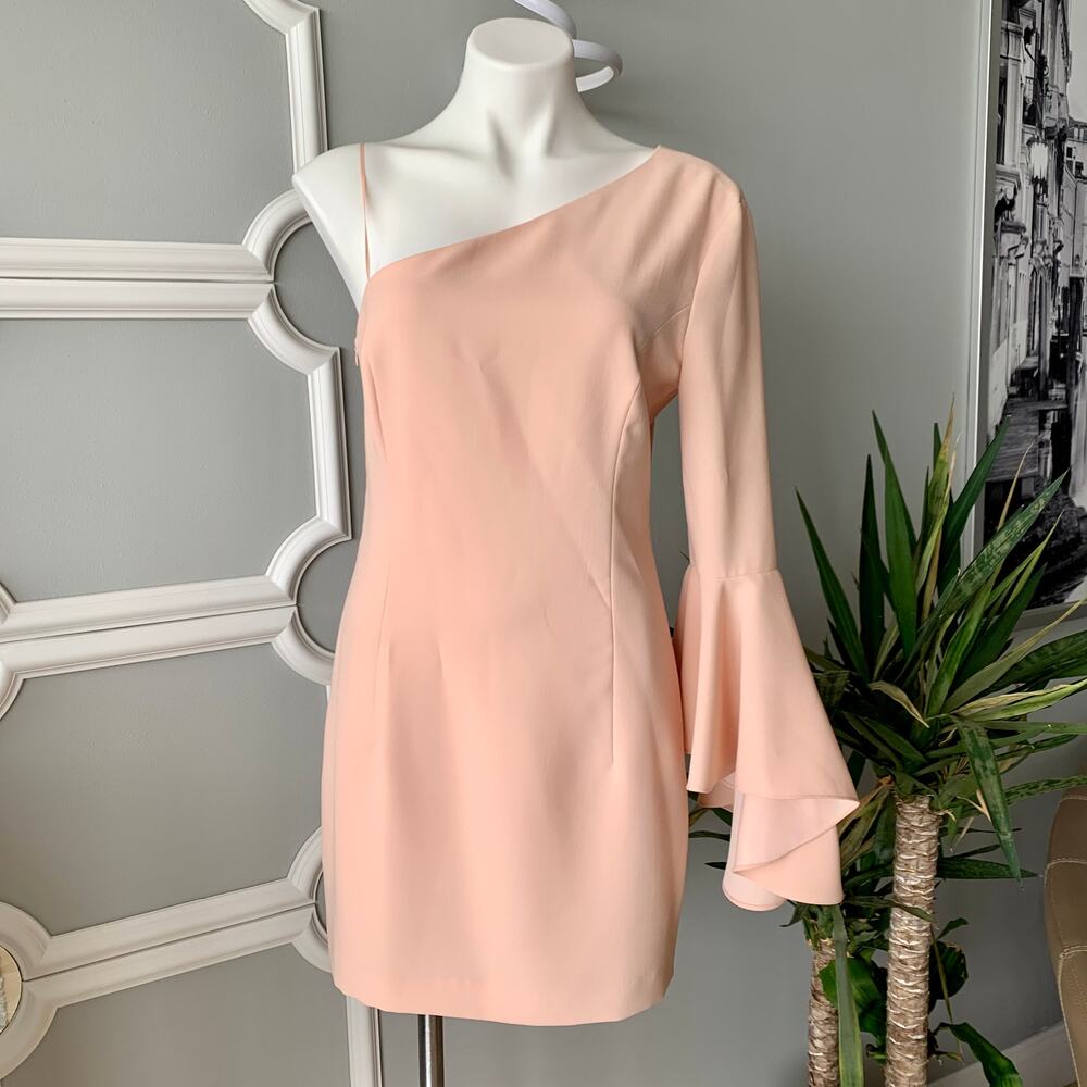 Intermix One Shoulder Mini Dress in Pink Size Medium - Picture 2 of 12